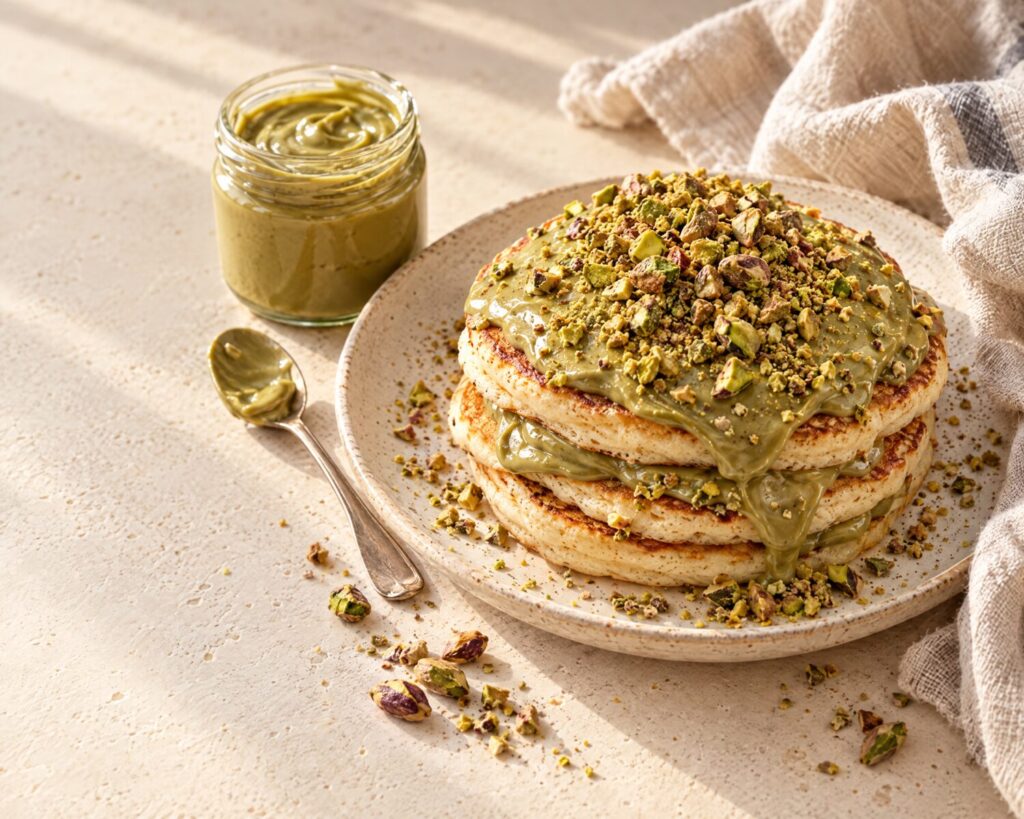 Pancake con crema spalmabile al pistacchio